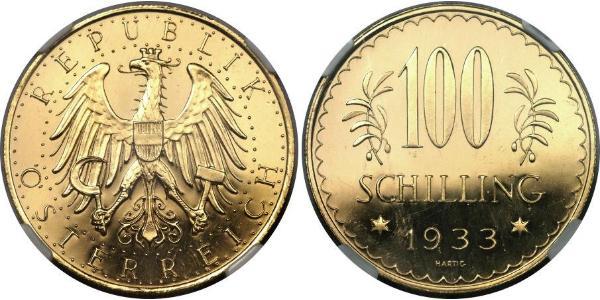 100 Shilling First Austrian Republic (1918-1934) Gold 