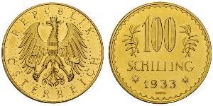 100 Shilling Geschichte Österreichs (1918-1934) Gold 