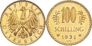 100 Shilling Geschichte Österreichs (1918-1934) Gold 