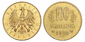 100 Shilling Geschichte Österreichs (1918-1934) Gold 