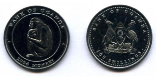 100 Shilling Uganda Níquel/Cobre 
