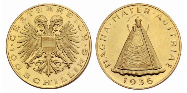 100 Shilling Federal State of Austria (1934-1938) Oro 