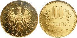 100 Shilling Primera República de Austria (1918-1934) Oro 