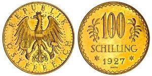 100 Shilling Prima repubblica austriaca (1918-1934) Oro 