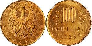 100 Shilling Prima repubblica austriaca (1918-1934) Oro 