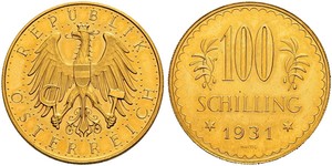 100 Shilling Prima repubblica austriaca (1918-1934) Oro 