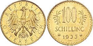 100 Shilling Prima repubblica austriaca (1918-1934) Oro 