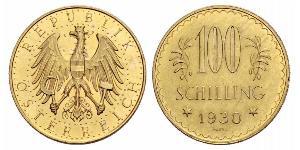 100 Shilling Prima repubblica austriaca (1918-1934) Oro 