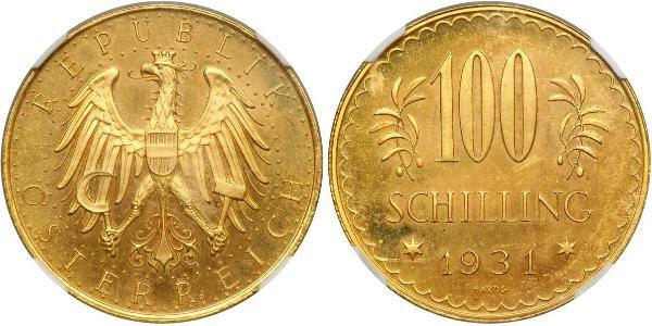 100 Shilling Prima repubblica austriaca (1918-1934) Oro 