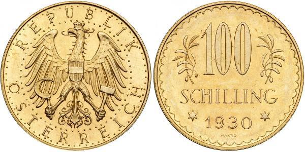 100 Shilling Prima repubblica austriaca (1918-1934) Oro 