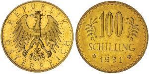 100 Shilling Primera República de Austria (1918-1934) Oro 