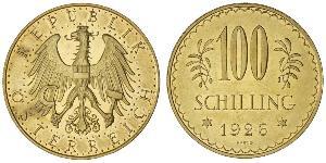 100 Shilling Primera República de Austria (1918-1934) Oro 