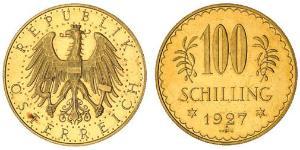 100 Shilling Primera República de Austria (1918-1934) Oro 