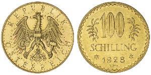 100 Shilling Primera República de Austria (1918-1934) Oro 