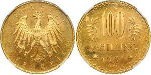 100 Shilling Primera República de Austria (1918-1934) Oro 
