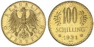100 Shilling Primera República de Austria (1918-1934) Oro 