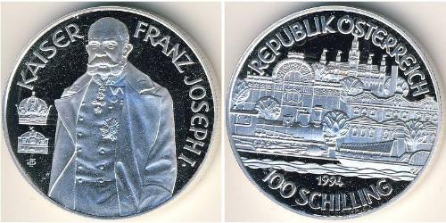 100 Shilling Republic of Austria (1955 - ) Plata 