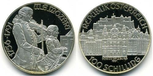 100 Shilling Republik Österreich (1955 - ) Silber 