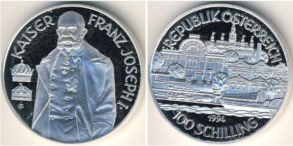 100 Shilling Republik Österreich (1955 - ) Silber 