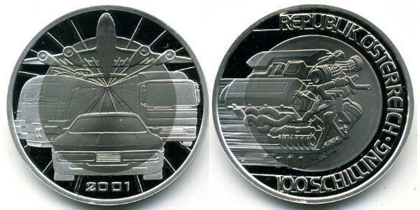 100 Shilling 奥地利 Silver-Titanium 