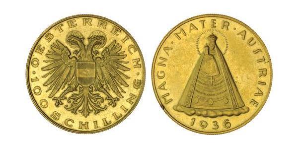 100 Shilling Federal State of Austria (1934-1938) 金 
