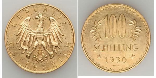 100 Shilling 奥地利第一共和国 (1919 - 1934) 金 
