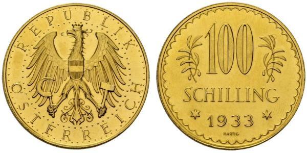 100 Shilling 奥地利第一共和国 (1919 - 1934) 金 