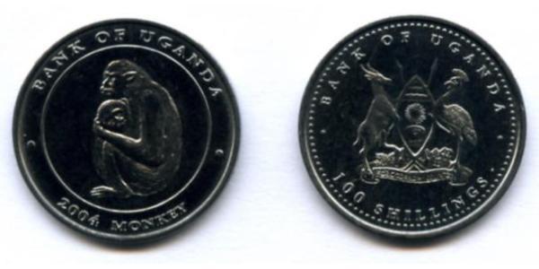 100 Shilling Uganda 銅/镍 