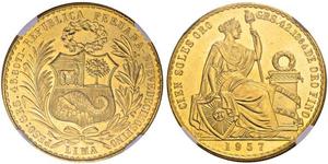 100 Sol Perú Oro 