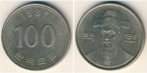 100 Won Corea del Sur Níquel/Cobre 