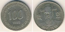 100 Won 大韩民国 镍/銅 穆罕默德·安瓦爾·薩達特 (1918 - 1981)