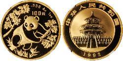 100 Yuan Volksrepublik China Gold 