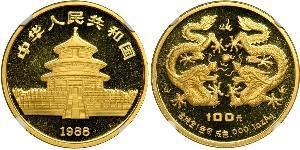 100 Yuan Volksrepublik China Gold 