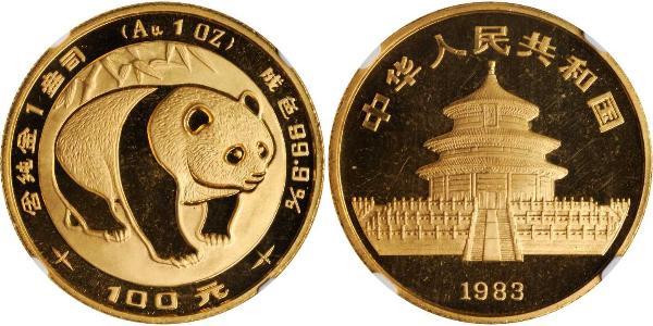 100 Yuan Volksrepublik China Gold 