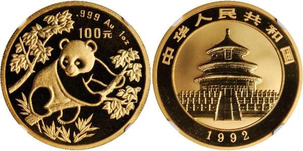 100 Yuan Cina Oro 