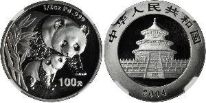 100 Yuan 中华人民共和国 Palladium 