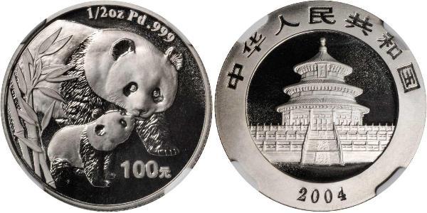 100 Yuan 中华人民共和国 Palladium 
