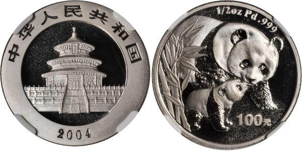 100 Yuan 中华人民共和国 Palladium 