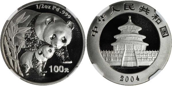 100 Yuan 中华人民共和国 Palladium 