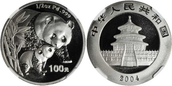 100 Yuan 中华人民共和国 Palladium 
