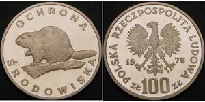 100 Zloty Polonia Argento 