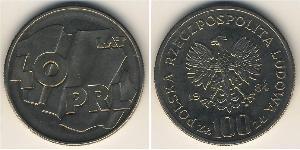 100 Zloty República Popular de Polonia (1952-1990) Níquel/Cobre 