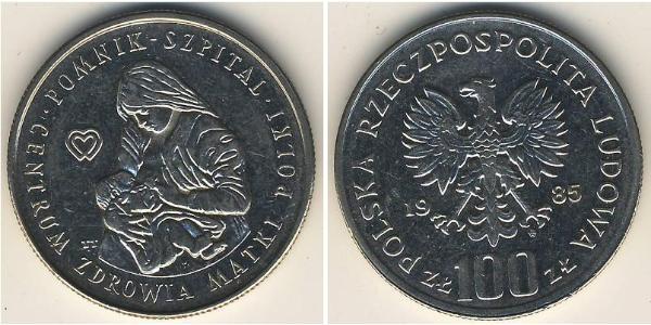 100 Zloty República Popular de Polonia (1952-1990) Níquel/Cobre 