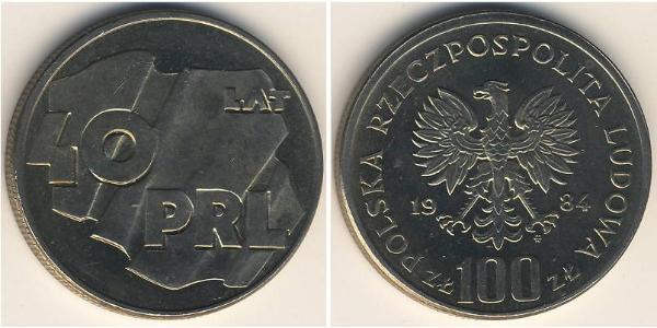 100 Zloty República Popular de Polonia (1952-1990) Níquel/Cobre 