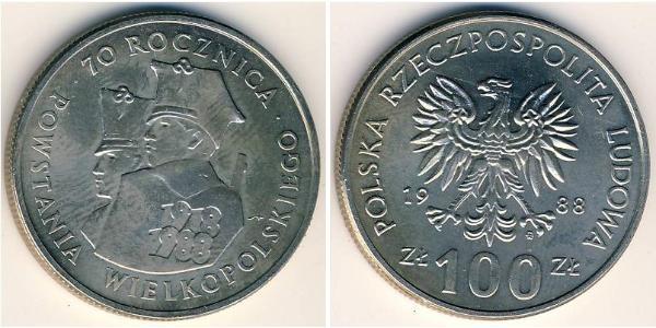 100 Zloty República Popular de Polonia (1952-1990) Níquel/Cobre 