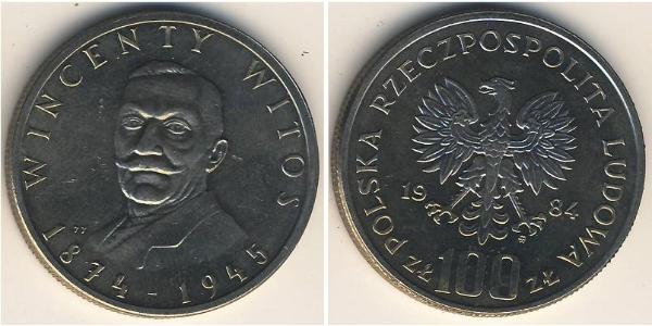 100 Zloty República Popular de Polonia (1952-1990) Níquel/Cobre 
