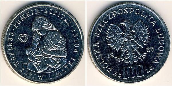 100 Zloty República Popular de Polonia (1952-1990) Níquel/Cobre 