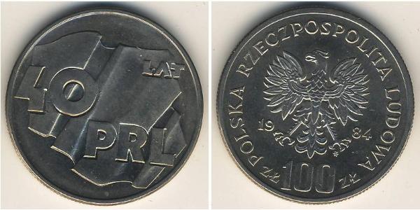100 Zloty 波兰人民共和国 (1944 - 1989) 銅/镍 