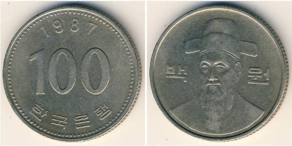 100 Вона Південна Корея Нікель/Мідь 