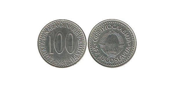 100 Динар Соціалістична Федеративна Республіка Югославія (1943 -1992) Цинк/Мідь 